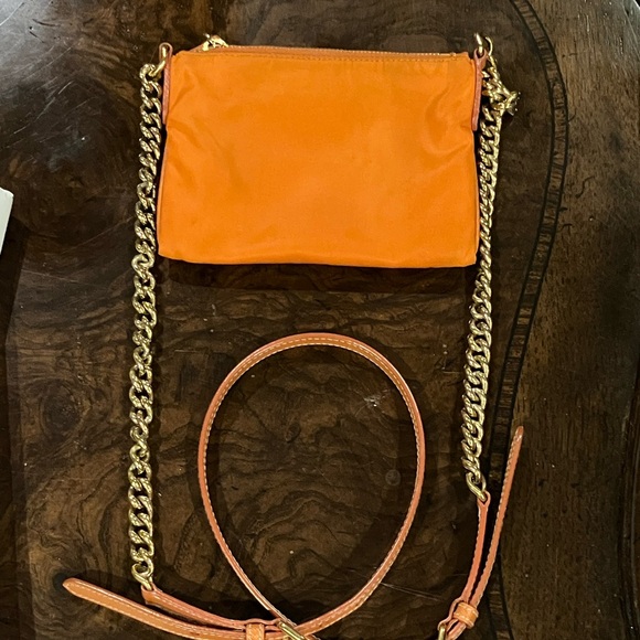 Prada Tessuto Oro Mini Crossbody in Papaya, with Auth Cards & Dust Bag, EUC - Picture 12 of 14